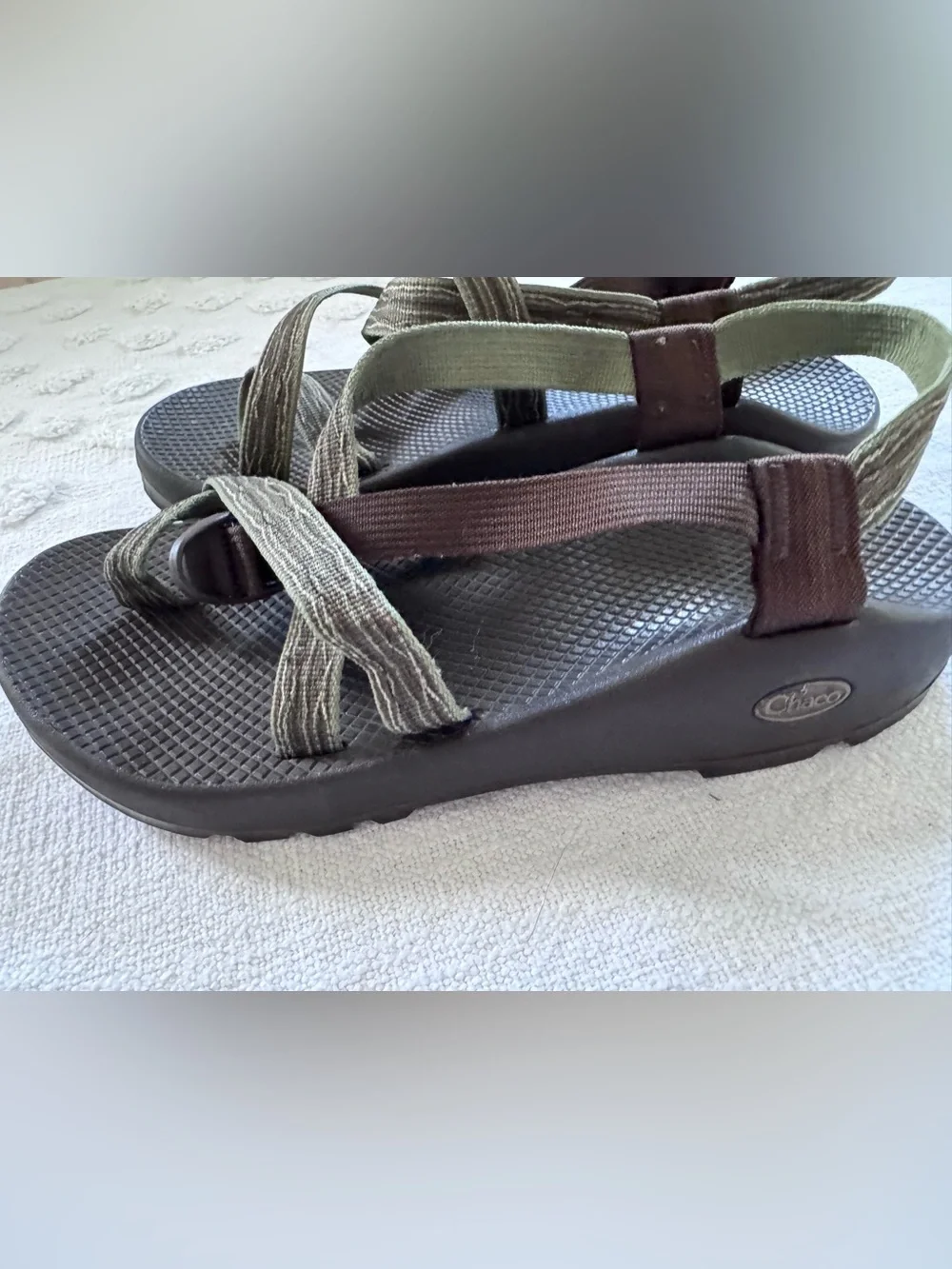Chaco Size 13 Z Cloud Green Black Strappy Sandals Open Toe Water Hiking Shoes
